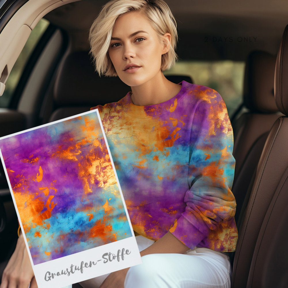 Mermaid Grunge  Eigenproduktion von Graustufen-Stoffe